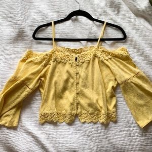 Light yellow off the shoulder top
